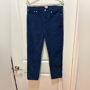 J. Crew Navy Vintage Straight Leg Corduroy Pants